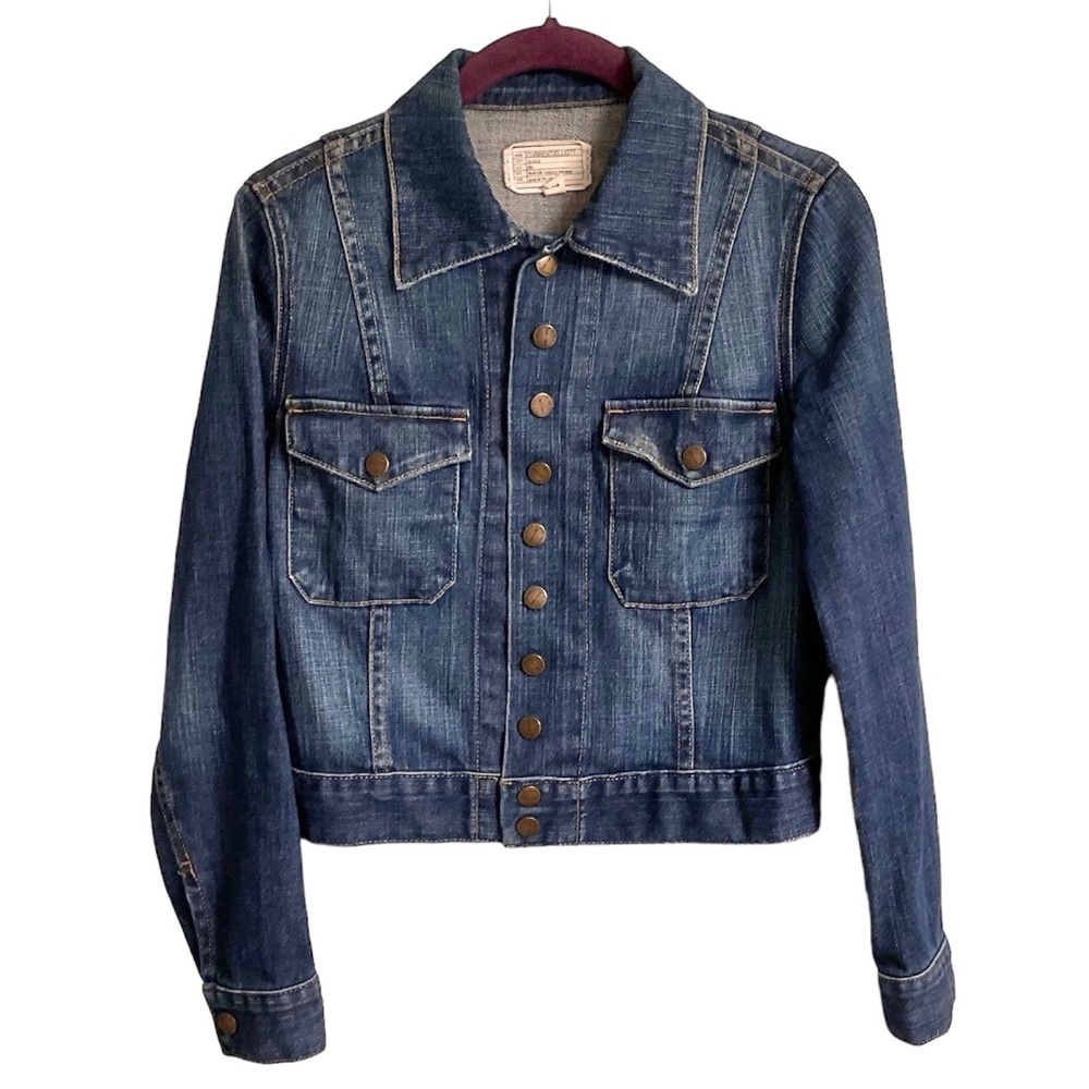 ❤️ As seen on Kim K ❤️ Current/Elliott - Denim Snap Jacket Loved - Size 1/Small
